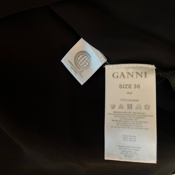 Ganni Long Sleeved Blouse - Women's Medium Black White - Polka Dot Satin - Picture 7 of 14